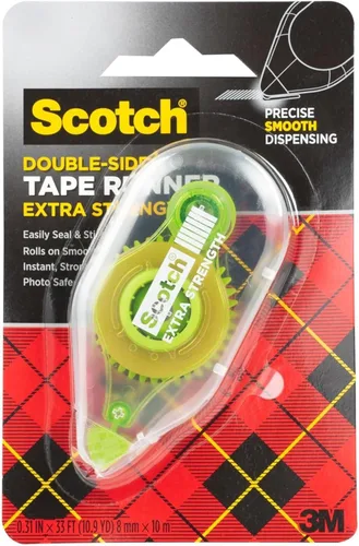 Vista 3 de Scotch Rodillo adhesivo de puntos, 0.31 x 49 pies (6055), paquete de 6 - Adhesivo permanente de doble cara para manualidades, álbumes de recortes