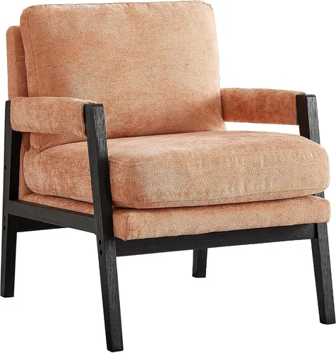Vista 11 de Roundhill Furniture Kelly Mid-Century - Sillón tapizado de chenilla, color azul