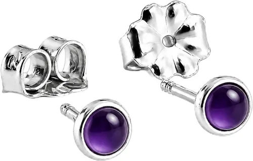 Vista 18 de Aretes pequeños de plata de ley para cartílago, tragus, hélix, múltiples piercings hipoalergénicos, piedra natal para mujer, juego de bisel