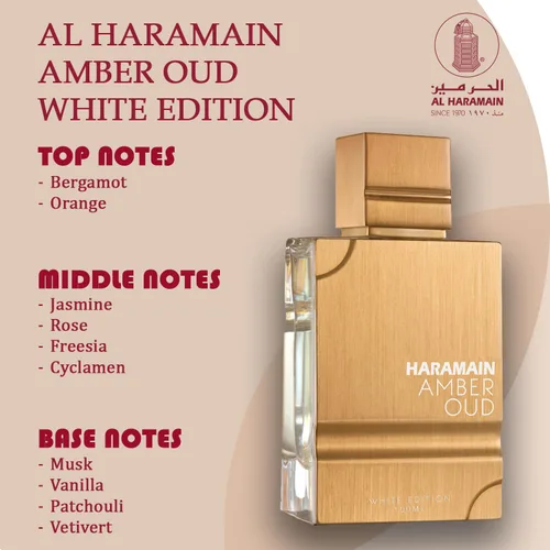 Vista 5 de Al Haramain Amber Oud White Edition Eau De Parfum Spray Unisex 3.4 onzas
