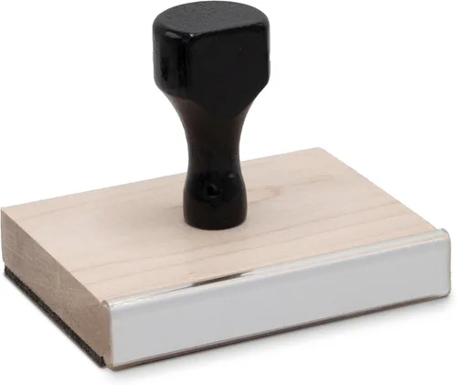 Vista 8 de Infusion Sello de madera tradicional con mango de madera negra (1" x 1")