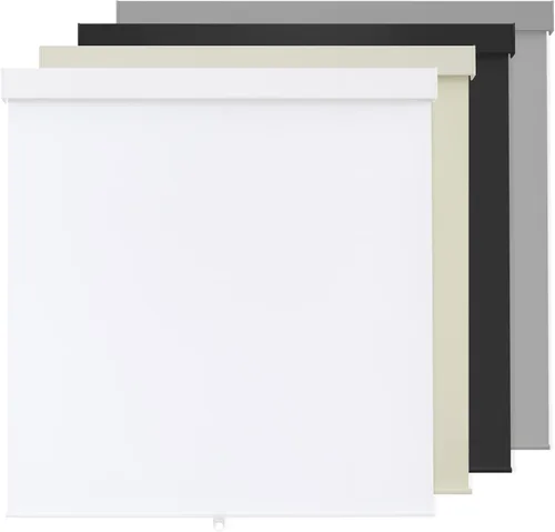 Vista 10 de Persianas enrollables 100 % opacas, sin cordón, para ventanas de interiores, parada libre, tela aislante térmica, protección UV, persianas opacas