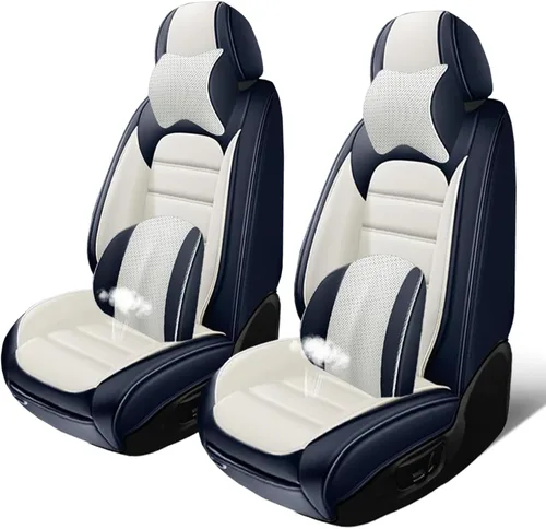 Vista 25 de Fundas de asiento para GMC Canyon 2004-2024, 2 fundas de asiento de automóvil de cuero, fundas protectoras de asiento impermeables, fundas