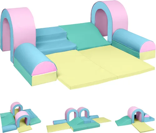 Vista 9 de TODEFULL Bloques de escalada de espuma de 10 piezas para niños pequeños, bloques de juego suave