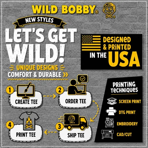 Vista 7 de Wild Bobby Ford Mustang Shirt Legendary Performance Est 1964 Men's T-Shirt Gris jaspeado/Mustang
