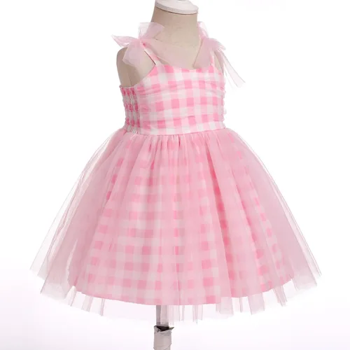 Vista 6 de Vestido tutú para niña, sin mangas, fruncido, vestido de verano con lentejuelas brillantes, lunares, estrellas, princesa, vestido de tul