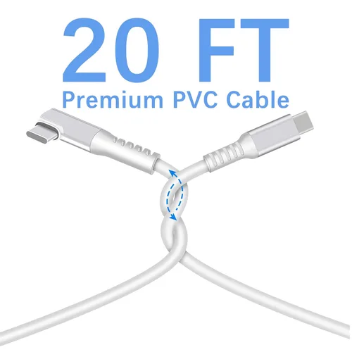 Vista 5 de INWECH Cable de enlace de 20 pies compatible con Quest 21 y PCSteamVR transferencia de datos de alta velocidad y carga USB 30 a USB C