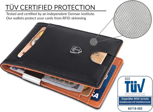 Vista 5 de TRAVANDO Money Clip Wallet Atlanta Mens Front Pocket Slim RFID Blocking - Credit Card Holder - Mini Bifold