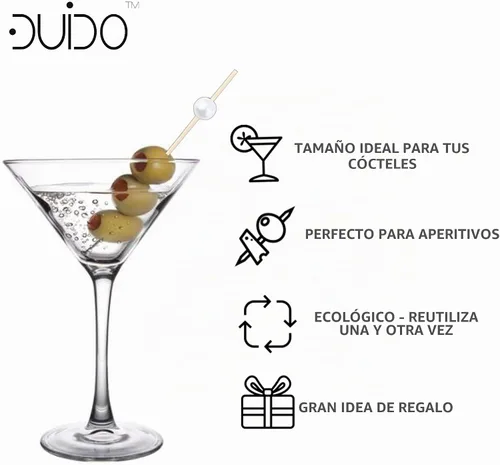 Vista 4 de Púas de bambú para cócteles, palillos de dientes, 120 unidades, 4.75 pulgadas, color blanco perlado de madera con volantes para aperitivo, Martini
