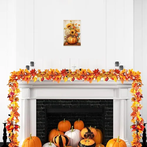 Vista 3 de DOARTDO Arte de pared de otoño, imágenes de otoño, decoración de pared, girasoles y calabazas, impresiones en lienzo de cocina, Acción de Gracias