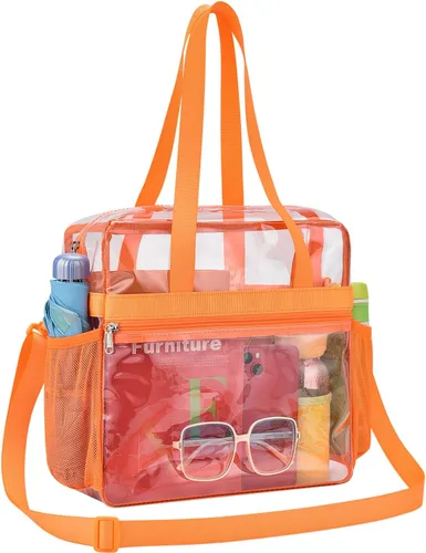 Vista 19 de Paxiland Clear Bag for Stadium Events, 12x6x12 inches Tote Bag with Detachable Reinforced Strap for Sports Concert and Work