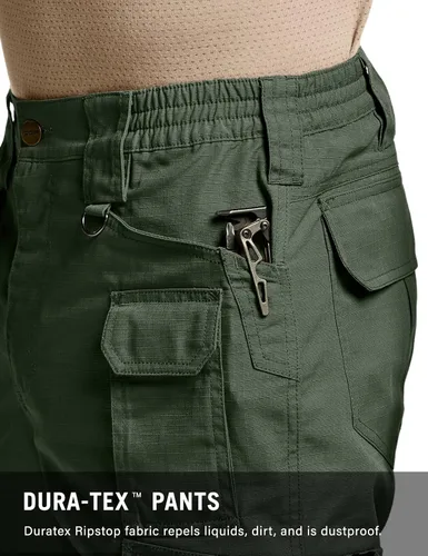 Vista 5 de CQR Pantalones tácticos para hombre, resistentes al agua, pantalones cargo Ripstop, ligeros EDC trabajo, senderismo, ropa para exteriores
