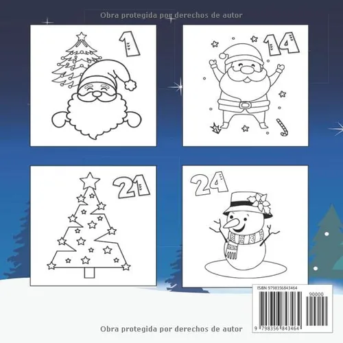 Vista 2 de Calendario De Adviento Libro De Colorear 24 páginas de bonitos Navidad para colorear Calendario de cuenta regresiva de Navidad con libro para ... )