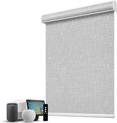 Vista 18 de SmartWings Persianas Motorizadas con Filtro de Luz, Compatible con Matter Thread Homekit Z-Wave Alexa Google, Persianas con 70% de Opacidad Safari