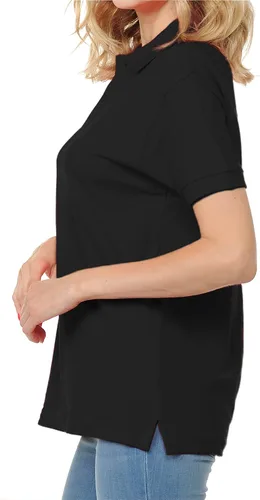 Vista 2 de FRESH TEE Polo unisex de manga corta para mujer 100 algodón ajuste clásico para uso diario trabajo escuela uniforme