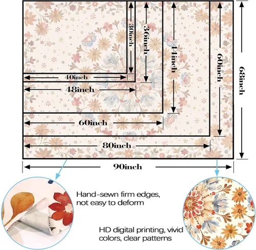 Vista 7 de Fowocu Tapiz bohemio con mandala floral para colgar en la pared, medallón de flores bohemias, tapiz estético, beige, naranja, hippie, indio, pequeño