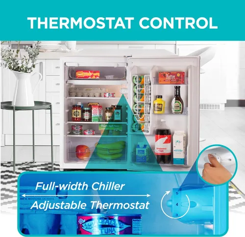 Vista 3 de BLACK+DECKER - Refrigerador compacto de 4.3 pies cúbicos con certificado ENERGY STAR, minirefrigerador de una sola puerta con congelador