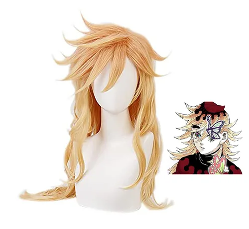Vista 2 de Aadesso Anime Demon Slayer Kimetsu No Yaiba Douma Cosplay Peluca Hombres Mujeres Resistente al Calor Pelucas de Pelo Sintético Halloween
