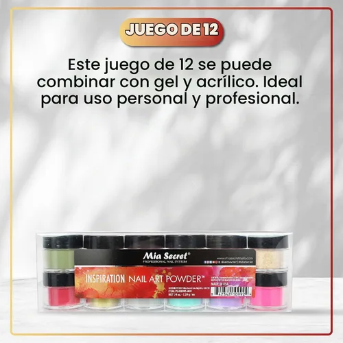 Vista 7 de Mia Secret - Polvo acrílico para uñas (12 unidades), colección frutal