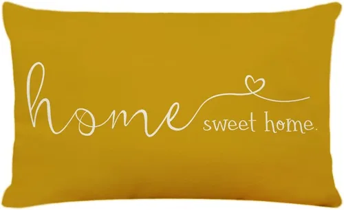 Vista 12 de Fundas decorativas de almohada estilo casa de campo con texto "Home Sweet Home", de 12 x 20 pulgadas, funda de almohada para decorar, regalo