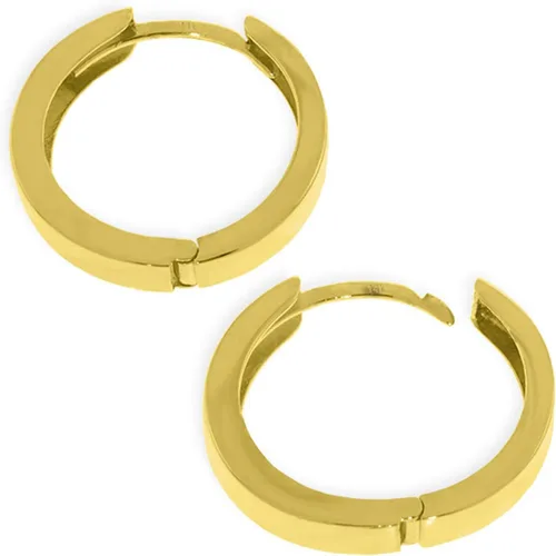 Vista 3 de Galaxy Gold GG Pendientes de aro de oro macizo de 14 quilates de 0.748in de diámetro