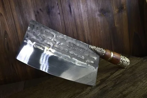 Vista 6 de Meat knife Cleaver, 7.6inch Hand Forged Meat Cleaver Sharp Blade Kitchen Knife China Longquan Kitchen Knife Kitchen Slicing Knife Cooking Tools