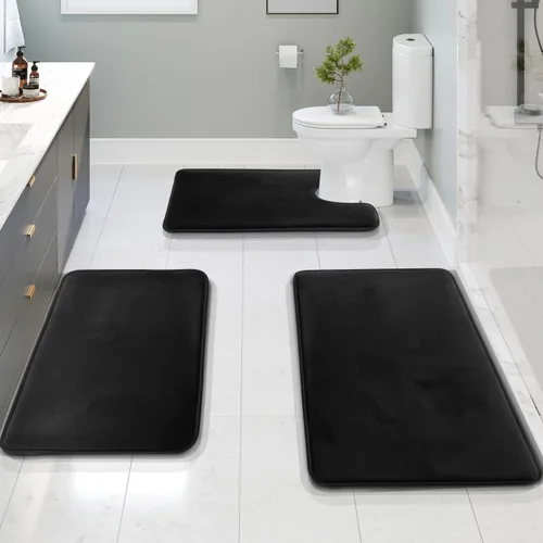 Vista 152 de Clara Clark tapete para baño, regadera o tina, de gomaespuma, negro, antiderrapante Camel Oro