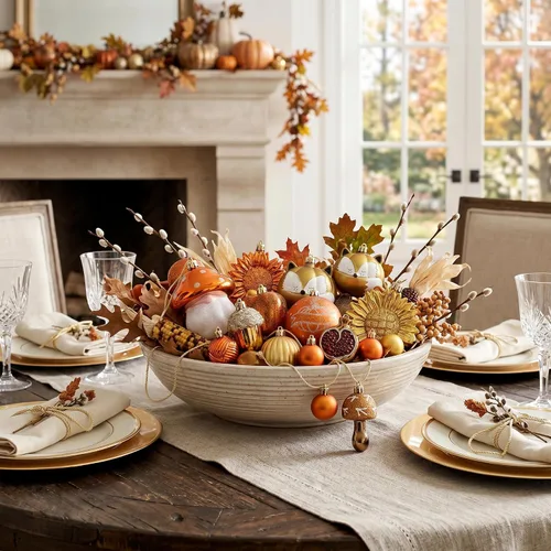 Vista 7 de Valery Madelyn Decoración de árbol de otoño de 50 quilates, adornos de Naranja