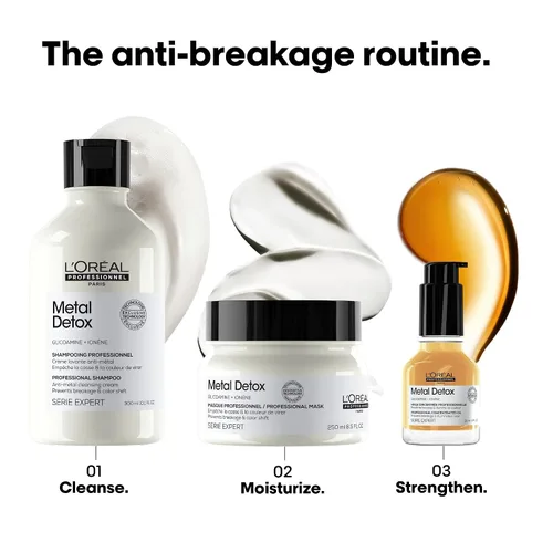 Vista 6 de L'Oreal Professionnel Metal Detox Leave-In Oil - Detoxifies, Prevents Damage and Prolongs Hair Color With Shine
