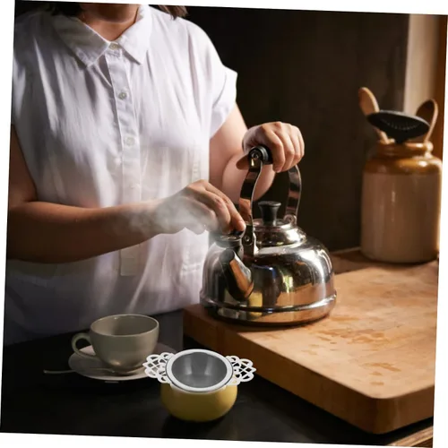 Vista 3 de Filtro de té de malla fina para café, tetera de metal, filtros de té de malla metálica suelta, filtro de embudo de té, filtro de té de metal
