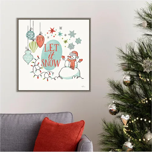 Vista 8 de Amanti Art Lienzo enmarcado para pared, 22 x 22 pulgadas, diseño retro de Janelle Penner, lienzo enmarcado para pared, obras de arte de vacaciones