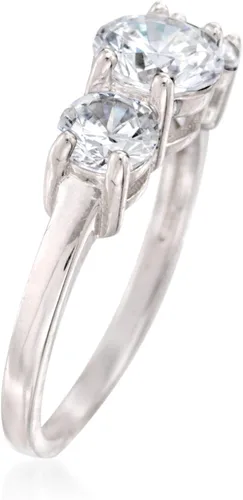 Vista 3 de Ross-Simons 2.00 ct. t.w. CZ 3-Stone Ring in Sterling Silver