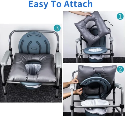Vista 6 de MINIVON Cojín de asiento para mesita de noche, ajuste universal, cojín de asiento cómodo para ancianos, funda de asiento suave para asiento