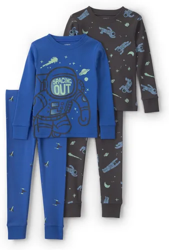 Vista 10 de Carter's Conjunto de pijama de algodón ajustado de 4 piezas para niños Perro rayado