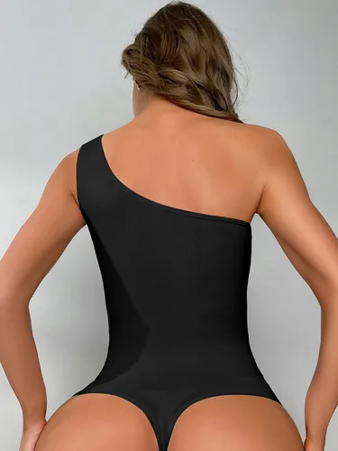 Vista 2 de COZYEASE Body moldeador de una pieza para mujer, con un hombro y tanga de alta elasticidad