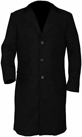 Vista 7 de Peaky Blinders Thomas Shelby lana negra larga moda gabardina