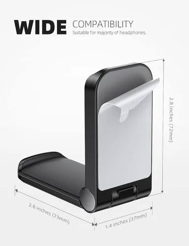 Vista 5 de Lamicall Soporte para Auriculares, Gancho Adhesivo para Auriculares - Soporte Adhesivo para Auriculares, Clip Bajo Escritorio, Soporte