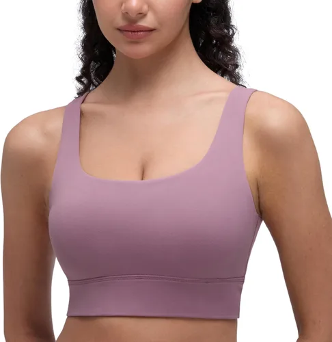 Vista 112 de CRZ YOGA Butterluxe - Brasier deportivo con espalda en U para mujer, cuello redondo, acolchado, de bajo impacto, para yoga, entrenamiento
