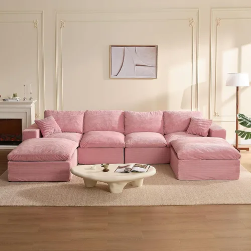 Vista 27 de Sofás seccionales de 106.3 pulgadas para sala de estar, sofá en nube, sofá modular seccional, sofá convertible, sofá de asiento profundo, juego
