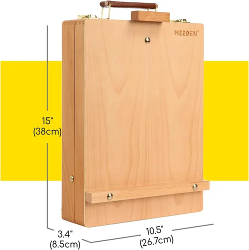 Vista 2 de MEEDEN Caballete de mesa para bocetos de arte: caballetes de mesa de madera de haya maciza para pintar lienzo, caballete de escritorio ajustable