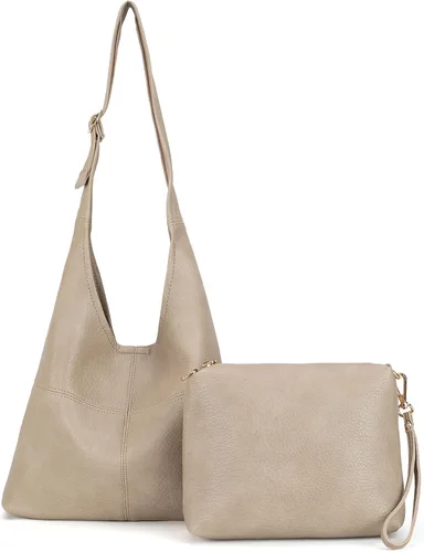 Vista 11 de Montana West Hobo Purse for Women, Vegan Leather Shoulder Bag with Wristlet clásico-negro