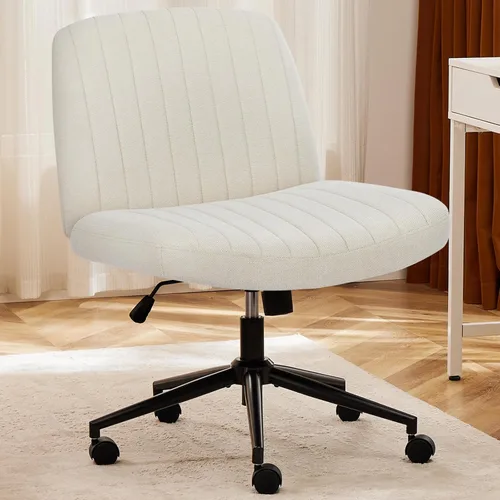 Vista 22 de DUMOS Criss Cross Chair, Cross Legged Vanity Chair, Home Office Beige