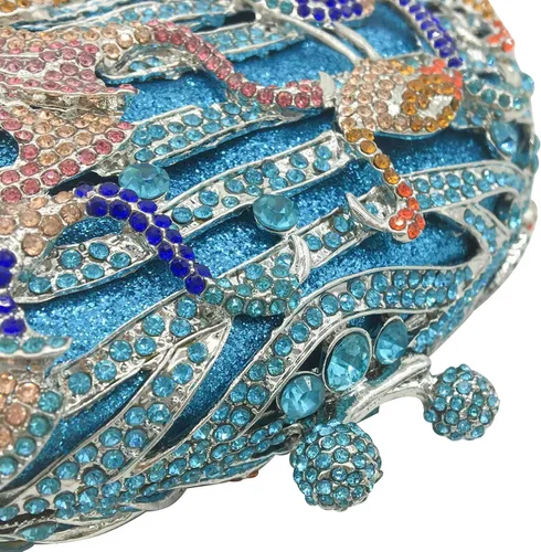 Vista 3 de Elegante flamenco embrague mujeres cristal noche monederos y bolsos lujo boda fiesta nupcial rhinestone bolsa