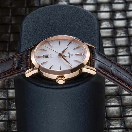 Vista 8 de Reloj clásico de cuarzo para mujer, elegante y resistente, con correa de piel de vacuno, perfecto para cualquier ocasión