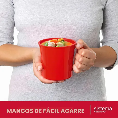 Vista 3 de Sistema Taza de sopa para microondas con tapa y ventilación de liberación de vapor