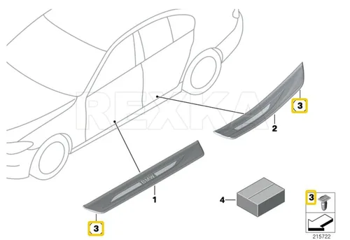 Vista 6 de Rexka 10 clips de revestimiento de umbral de puerta para BMW 51471840960 E30 E31 E32 E34 E36 E38 E39 E46 Z3 M3 M5 3 5 7 y 8 Series 51-47-1-840-960