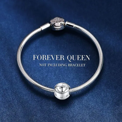 Vista 3 de FOREVER QUEEN Letrero de estrella del zodiaco de plata de ley 925, dije de cuentas para pulseras, collar de 12 constelaciones compatible con pulsera