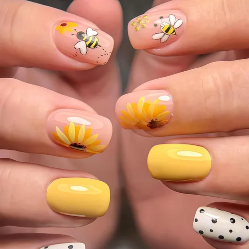 Vista 22 de Uñas postizas a presión con punta francesa, uñas postizas cuadradas cortas con diseños de cuentas de flores 3D, uñas blancas a presión, uñas Blanco