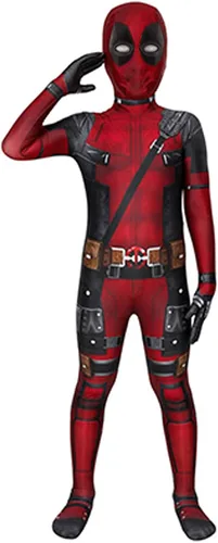 Vista 3 de ugoccam Traje de superhéroe para niños, estilo 3D, disfraz de Halloween y cosplay