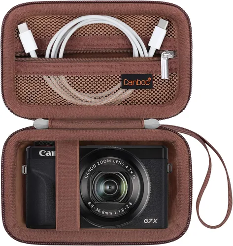 Vista 16 de Canboc Camera Case for Canon PowerShot G7 X Mark III/ G7X Mark II, Black Negro